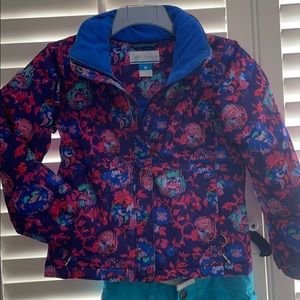 Girls 2 piece snow gear.